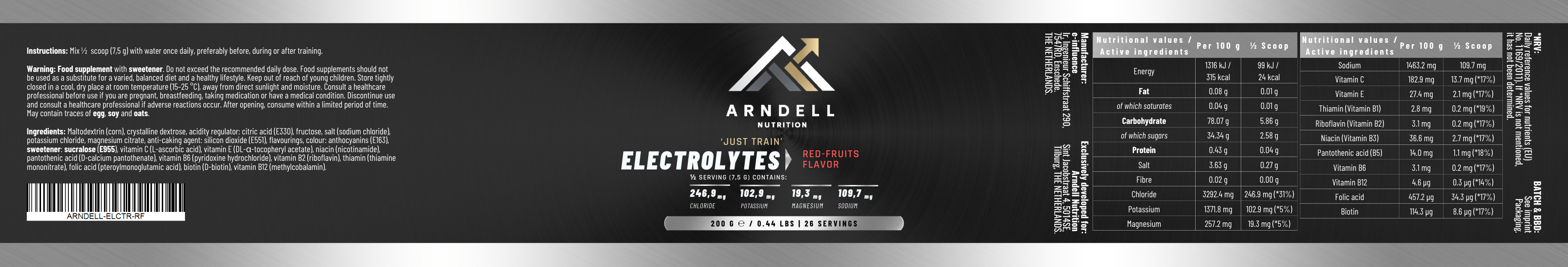 Electrolytes Red Fruits – 200 g | Hydratatie & Elektrolytenbalans