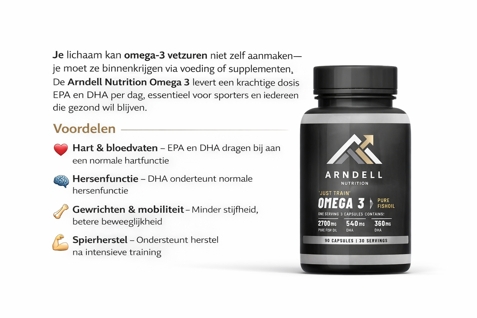 Omega 3 Visolie – 90 capsules | Hart, Hersenen & Gewrichten