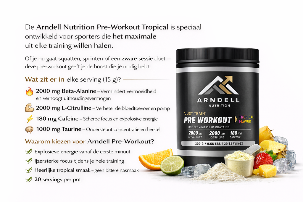 Pre-Workout Tropical – 300g | Explosieve Energie & Focus